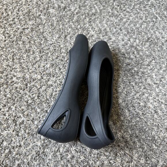 Crocs Womens Size 9 Sloane Flat Iconic Comfort Slip On Black Ballet Shoes - Picture 5 of 6